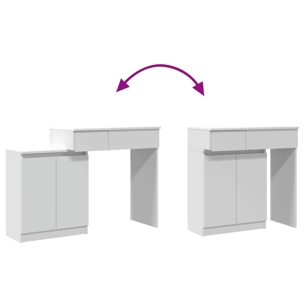 Kaptafel met LED 115x37x110,5 cm wit