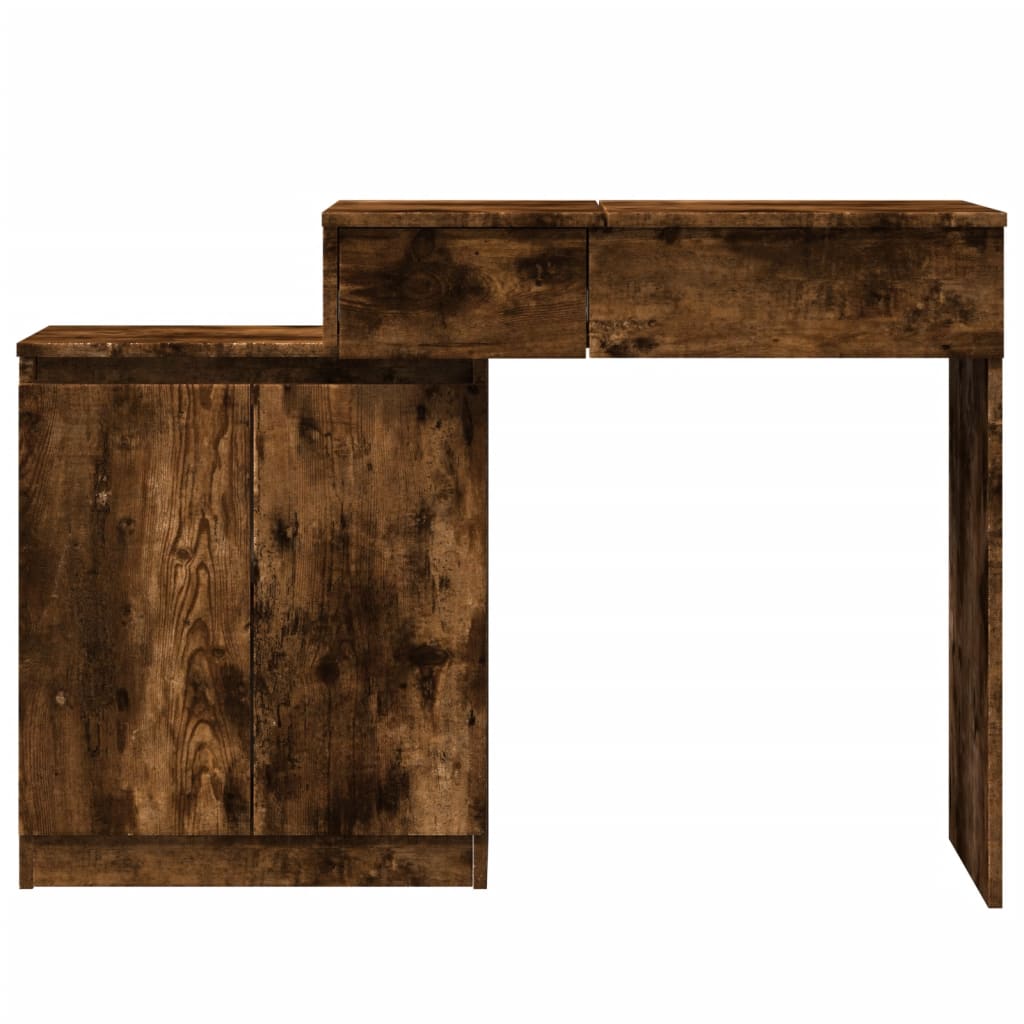Kaptafel met LED 115x37x110,5 cm gerookt eikenkleurig