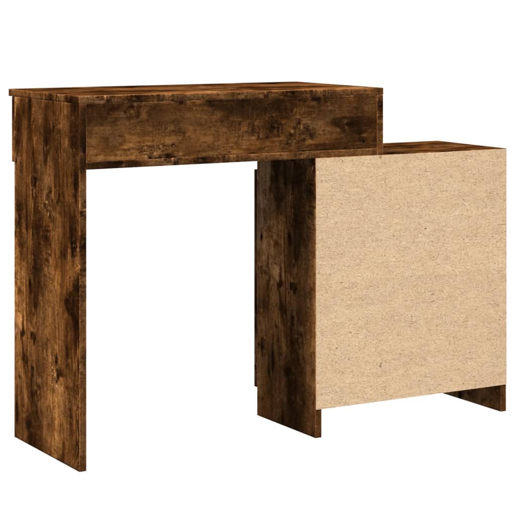Kaptafel met LED 115x37x110,5 cm gerookt eikenkleurig