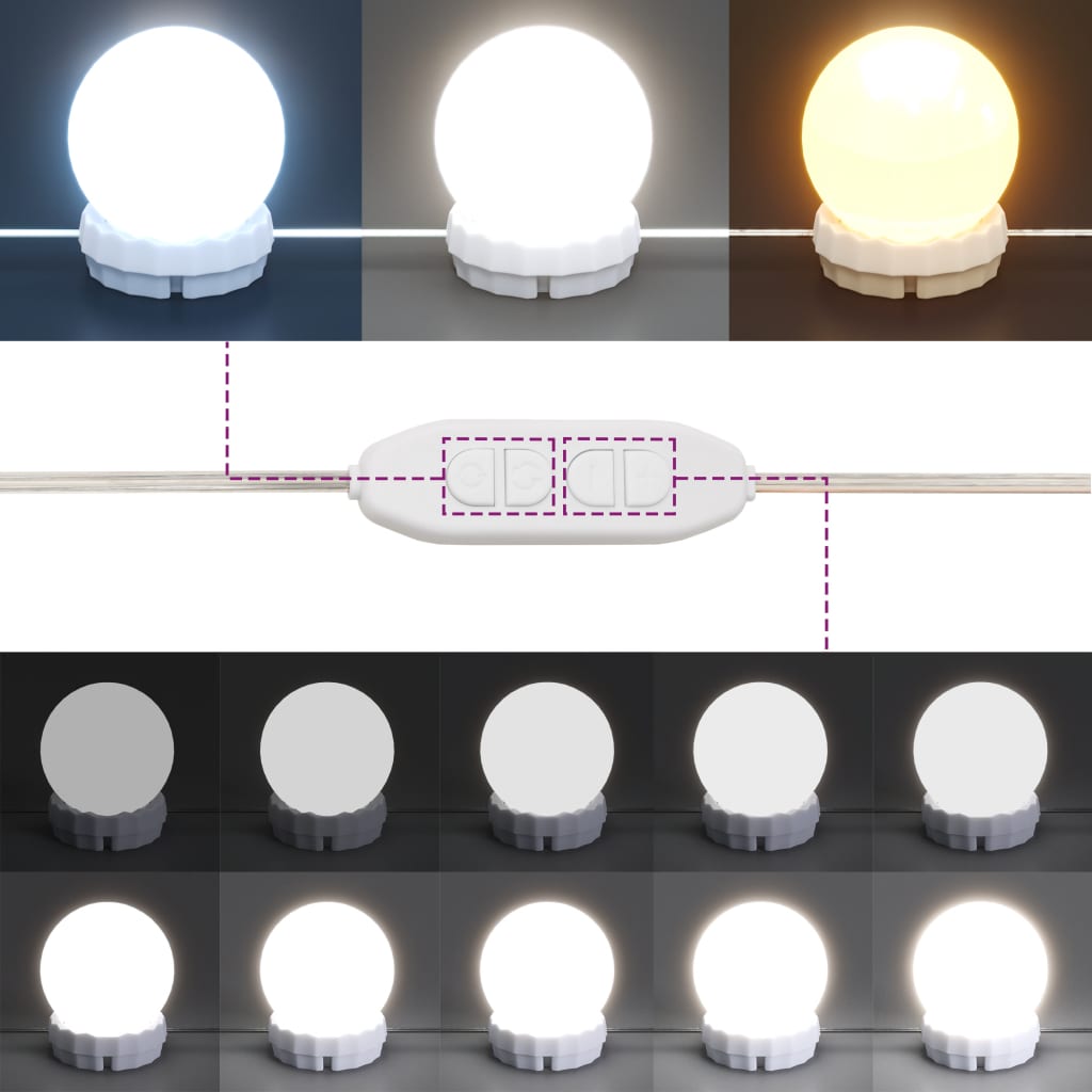 Kaptafel met LED 115x37x110,5 cm gerookt eikenkleurig