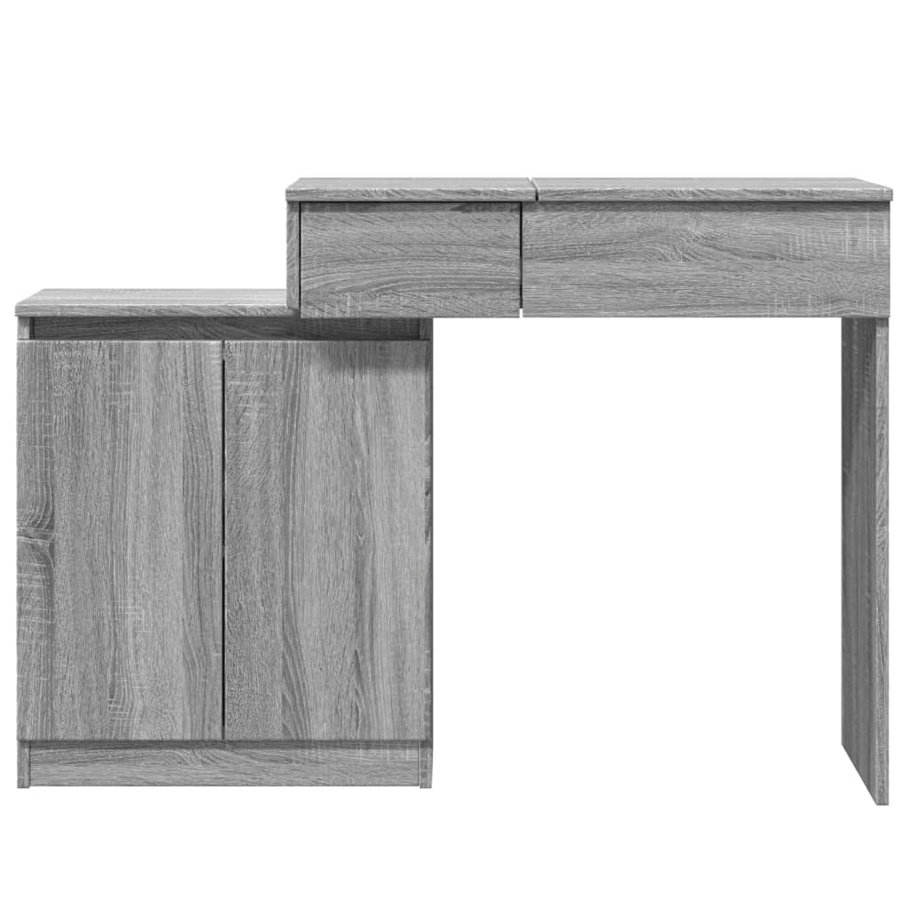 Kaptafel met LED 115x37x110,5 cm grijs sonoma eikenkleurig