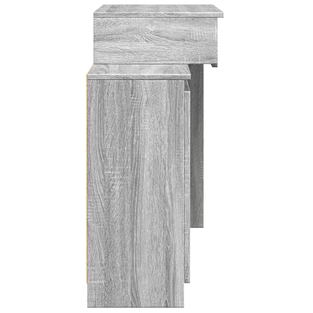 Kaptafel met LED 115x37x110,5 cm grijs sonoma eikenkleurig
