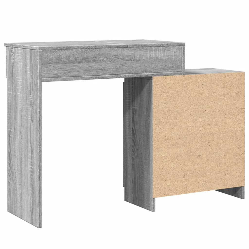 Kaptafel met LED 115x37x110,5 cm grijs sonoma eikenkleurig