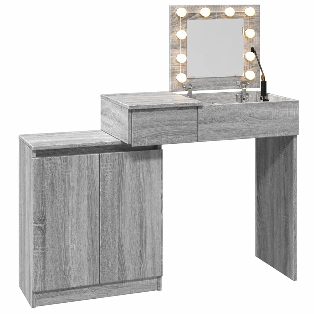 Kaptafel met LED 115x37x110,5 cm grijs sonoma eikenkleurig