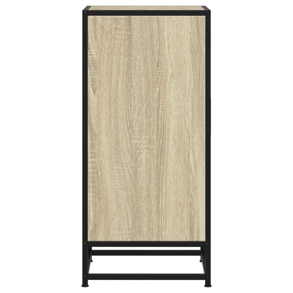 Dressoir 35,5x35x76 cm bewerkt hout en metaal sonoma eikenkleur