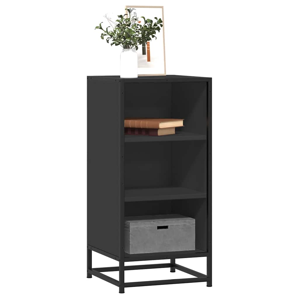 Dressoir 35,5x35x76 cm bewerkt hout en metaal zwart
