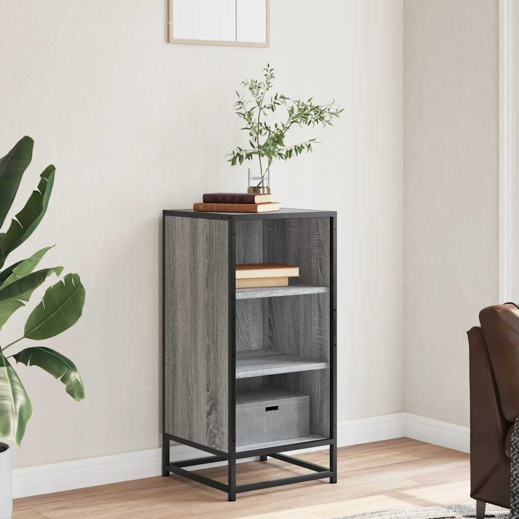Dressoir 35,5x35x76 cm bewerkt hout en metaal grijs sonoma