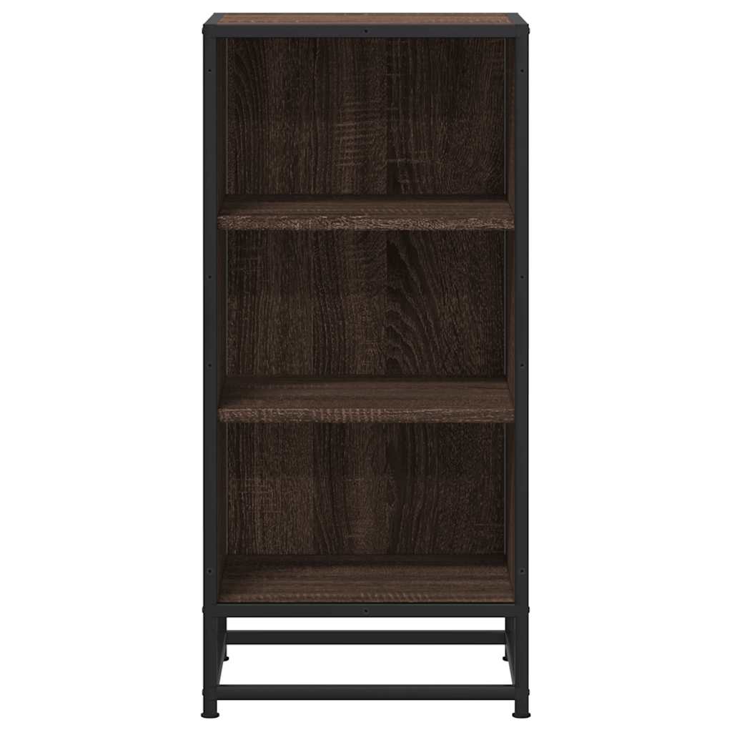 Dressoir 35,5x35x76 cm bewerkt hout en metaal bruin eikenkleur