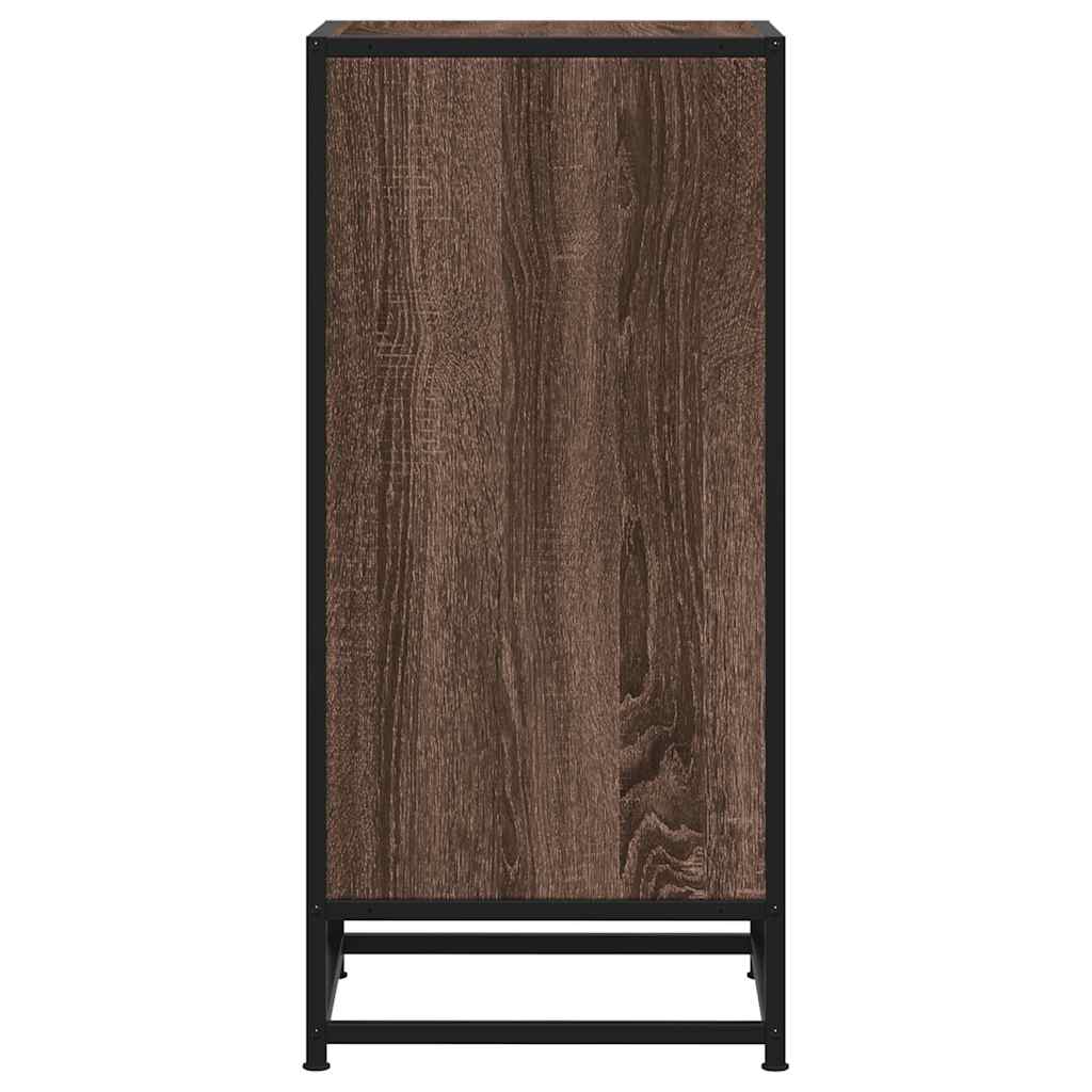 Dressoir 35,5x35x76 cm bewerkt hout en metaal bruin eikenkleur