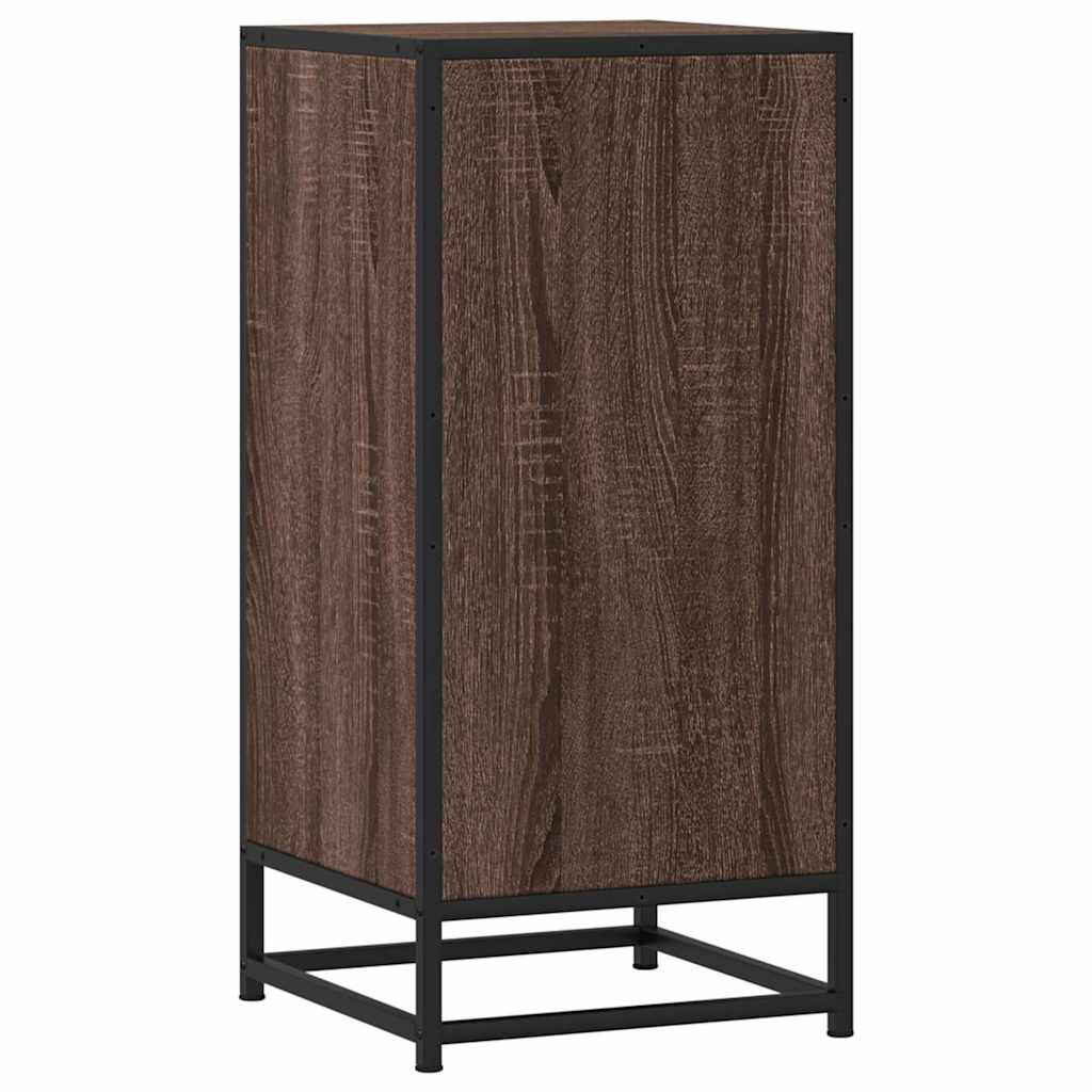 Dressoir 35,5x35x76 cm bewerkt hout en metaal bruin eikenkleur