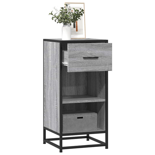 Dressoir 35,5x35x76 cm bewerkt hout en metaal grijs sonoma