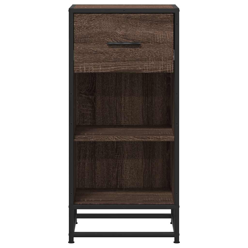 Dressoir 35,5x35x76 cm bewerkt hout en metaal bruin eikenkleur