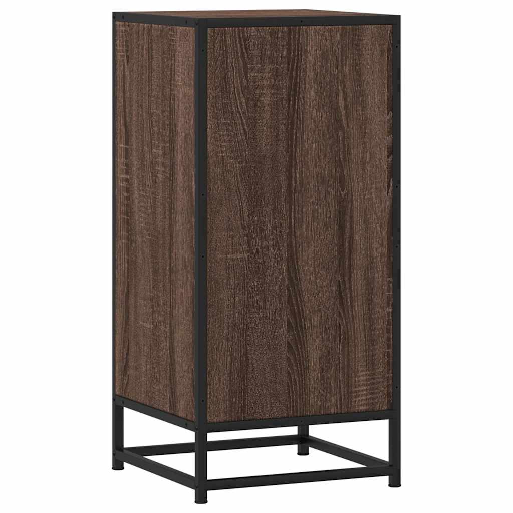 Dressoir 35,5x35x76 cm bewerkt hout en metaal bruin eikenkleur