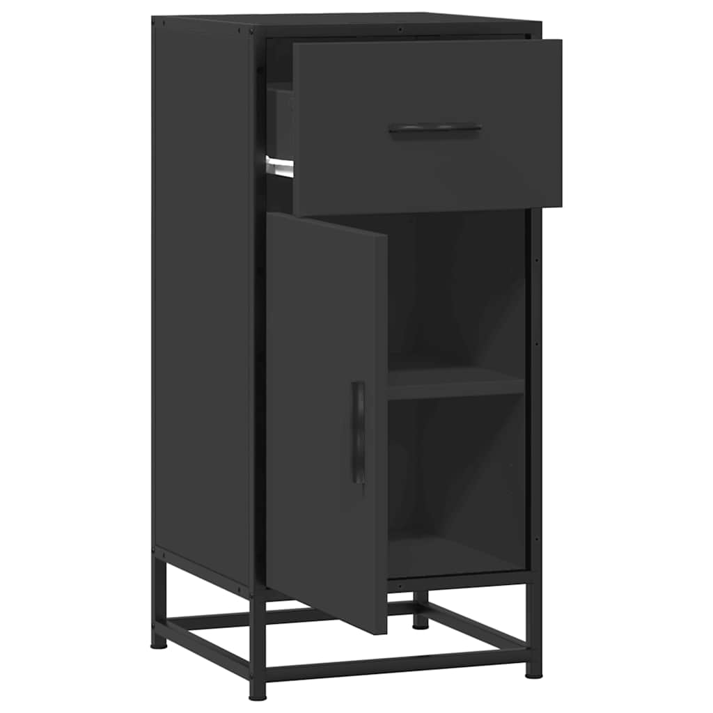 Dressoir 35,5x35x76 cm bewerkt hout en metaal zwart