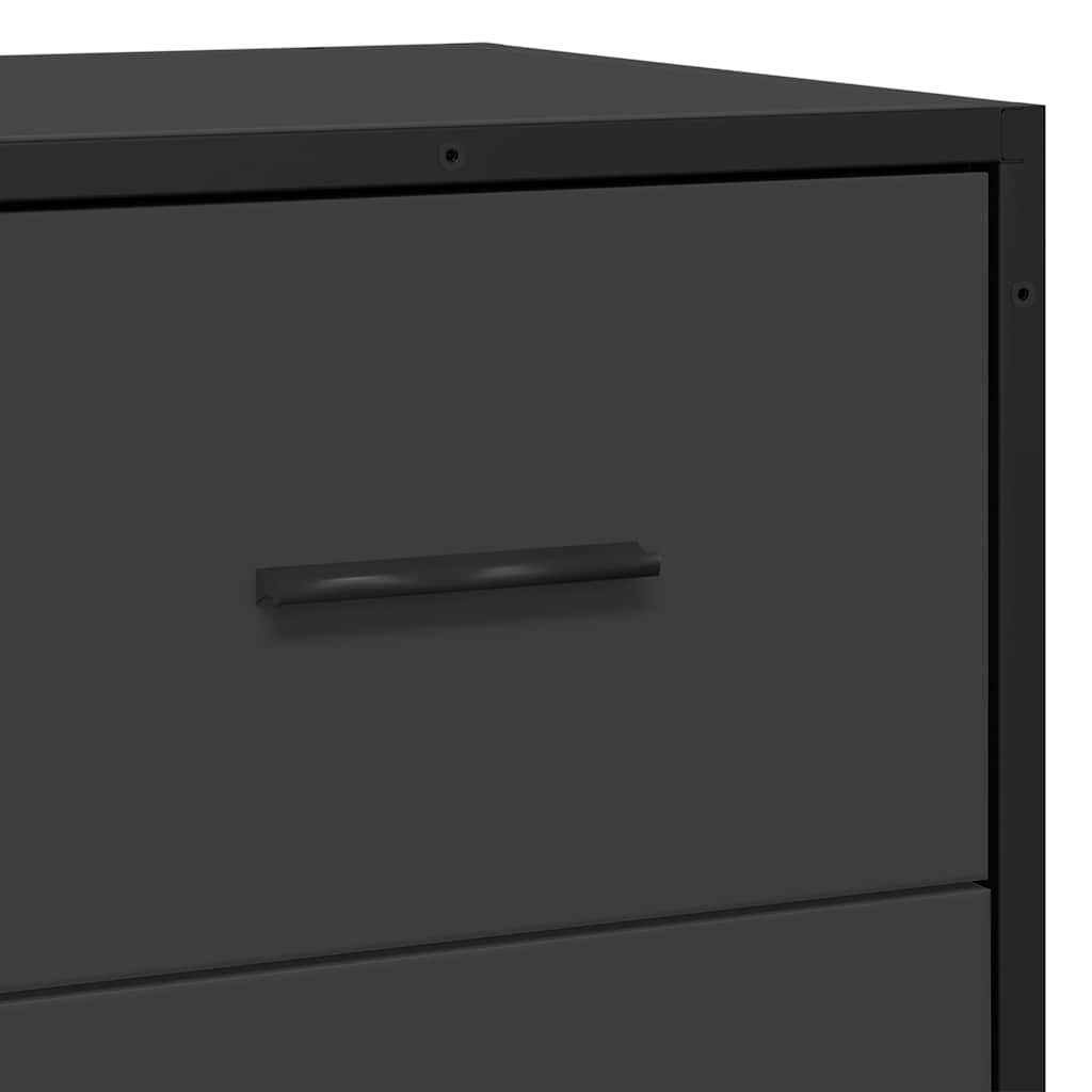 Dressoir 35,5x35x76 cm bewerkt hout en metaal zwart