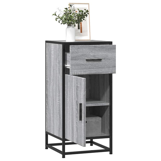 Dressoir 35,5x35x76 cm bewerkt hout en metaal grijs sonoma