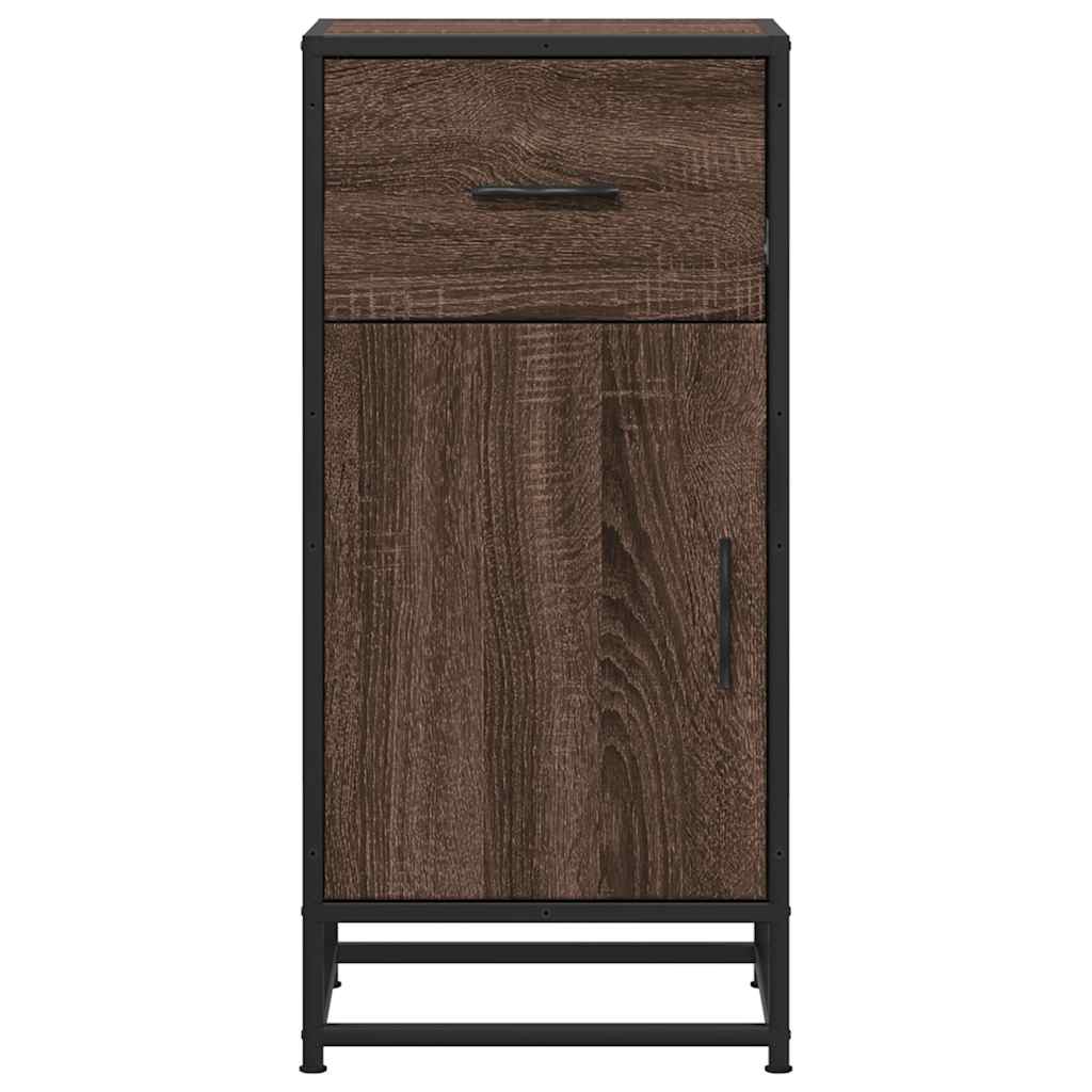 Dressoir 35,5x35x76 cm bewerkt hout en metaal bruin eikenkleur