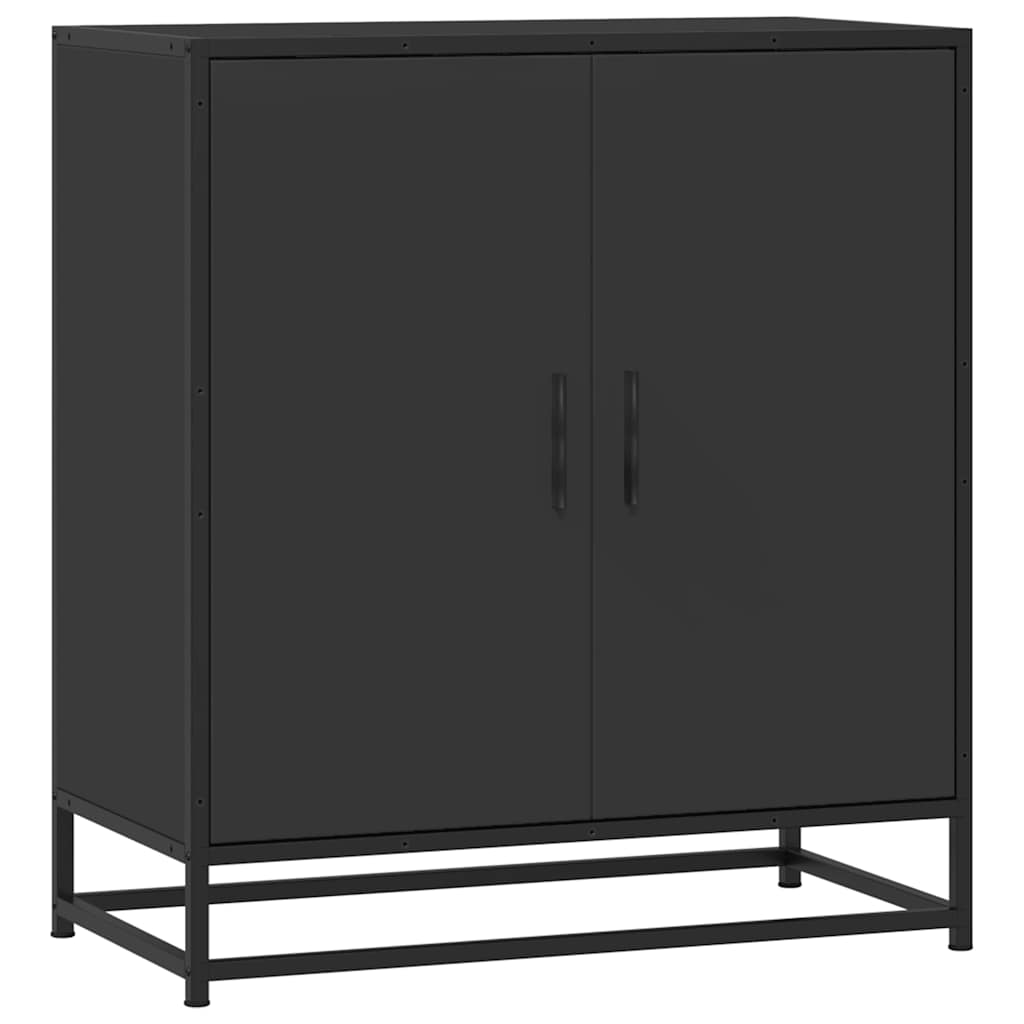 Dressoir 68x35x76 cm bewerkt hout en metaal zwart