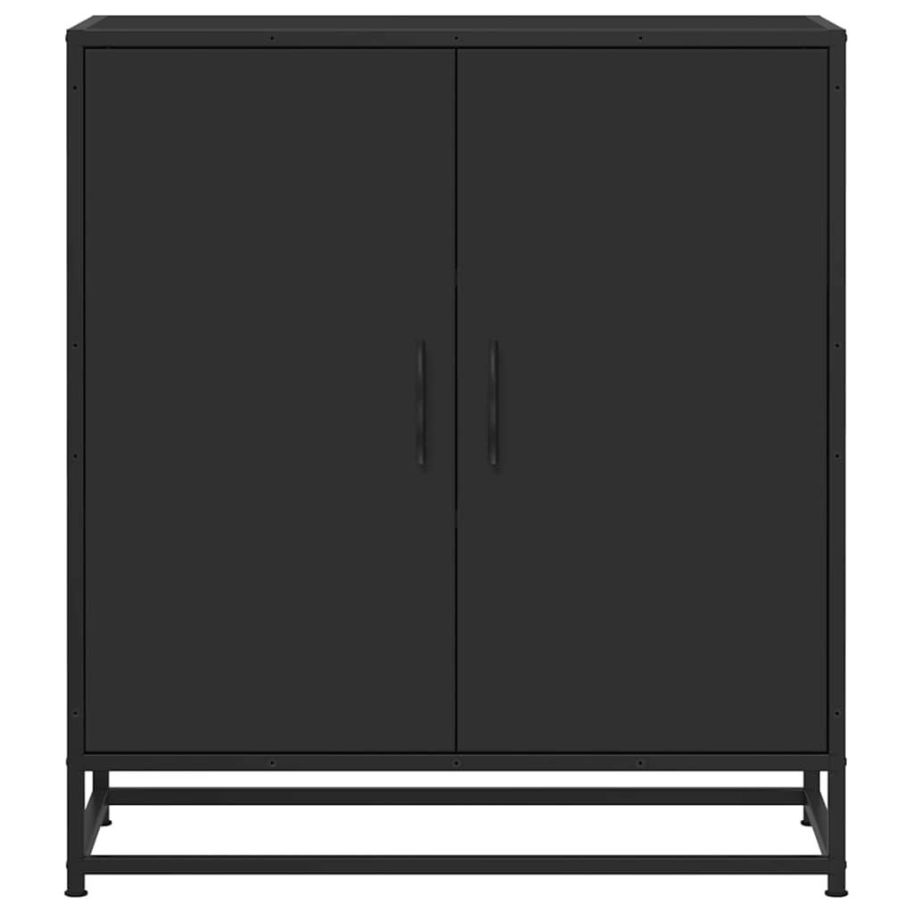 Dressoir 68x35x76 cm bewerkt hout en metaal zwart