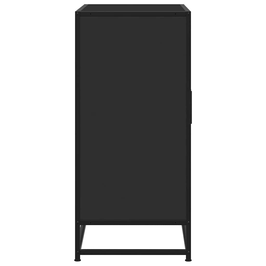 Dressoir 68x35x76 cm bewerkt hout en metaal zwart