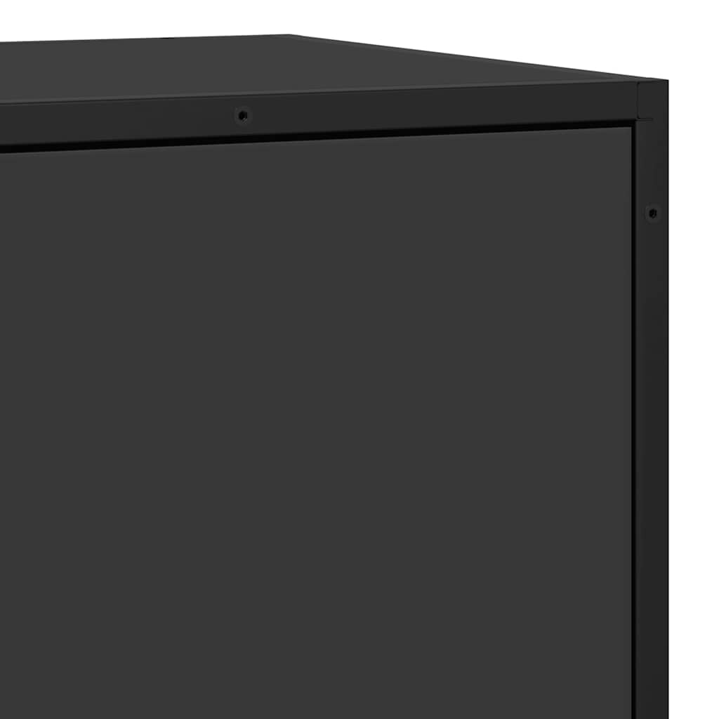 Dressoir 68x35x76 cm bewerkt hout en metaal zwart