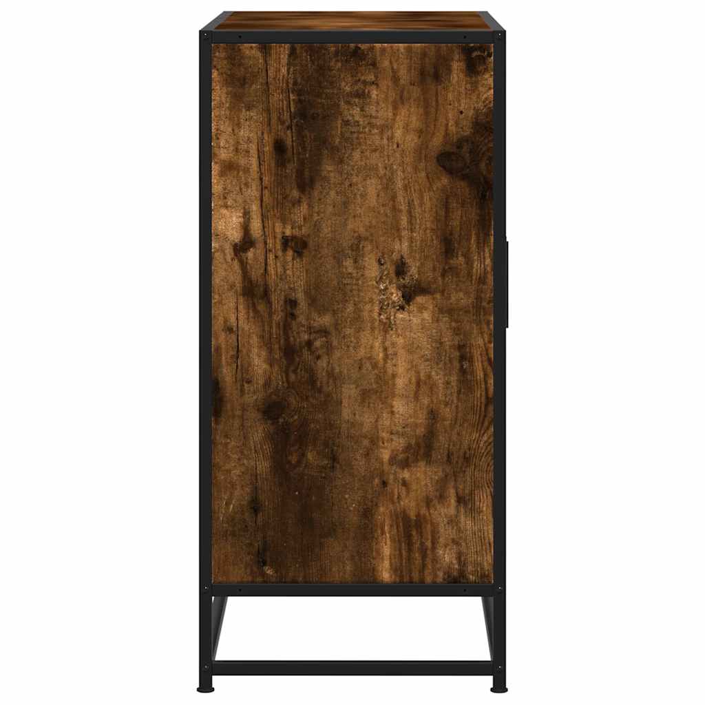 Dressoir 68x35x76 cm bewerkt hout en metaal gerookt eiken