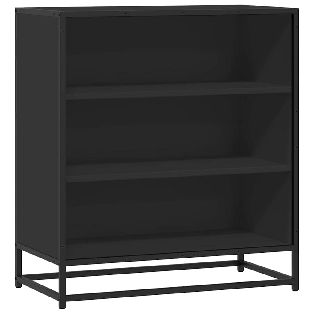 Dressoir 68x35x76 cm bewerkt hout en metaal zwart