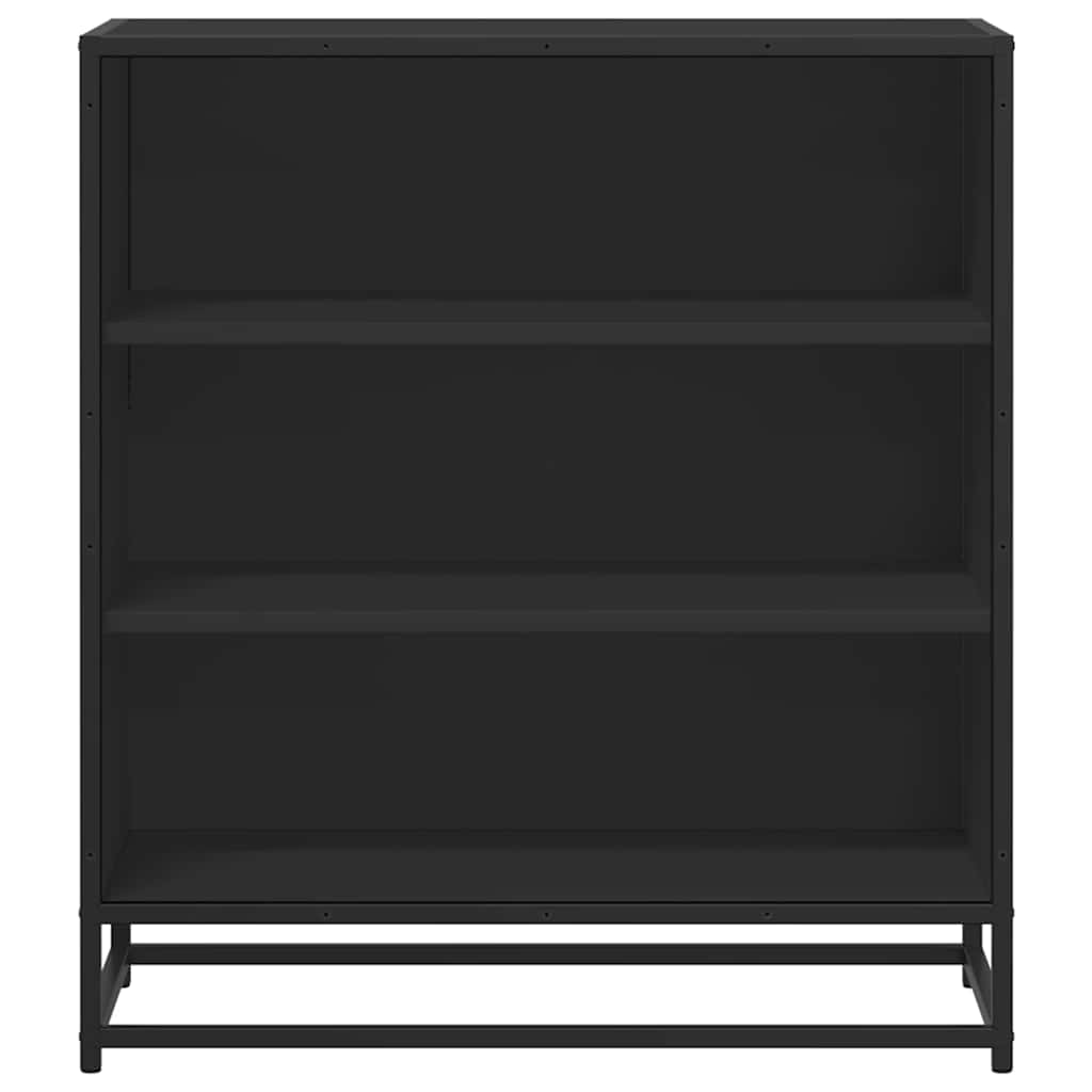 Dressoir 68x35x76 cm bewerkt hout en metaal zwart