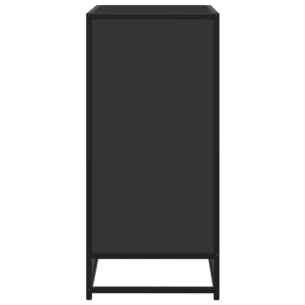 Dressoir 68x35x76 cm bewerkt hout en metaal zwart