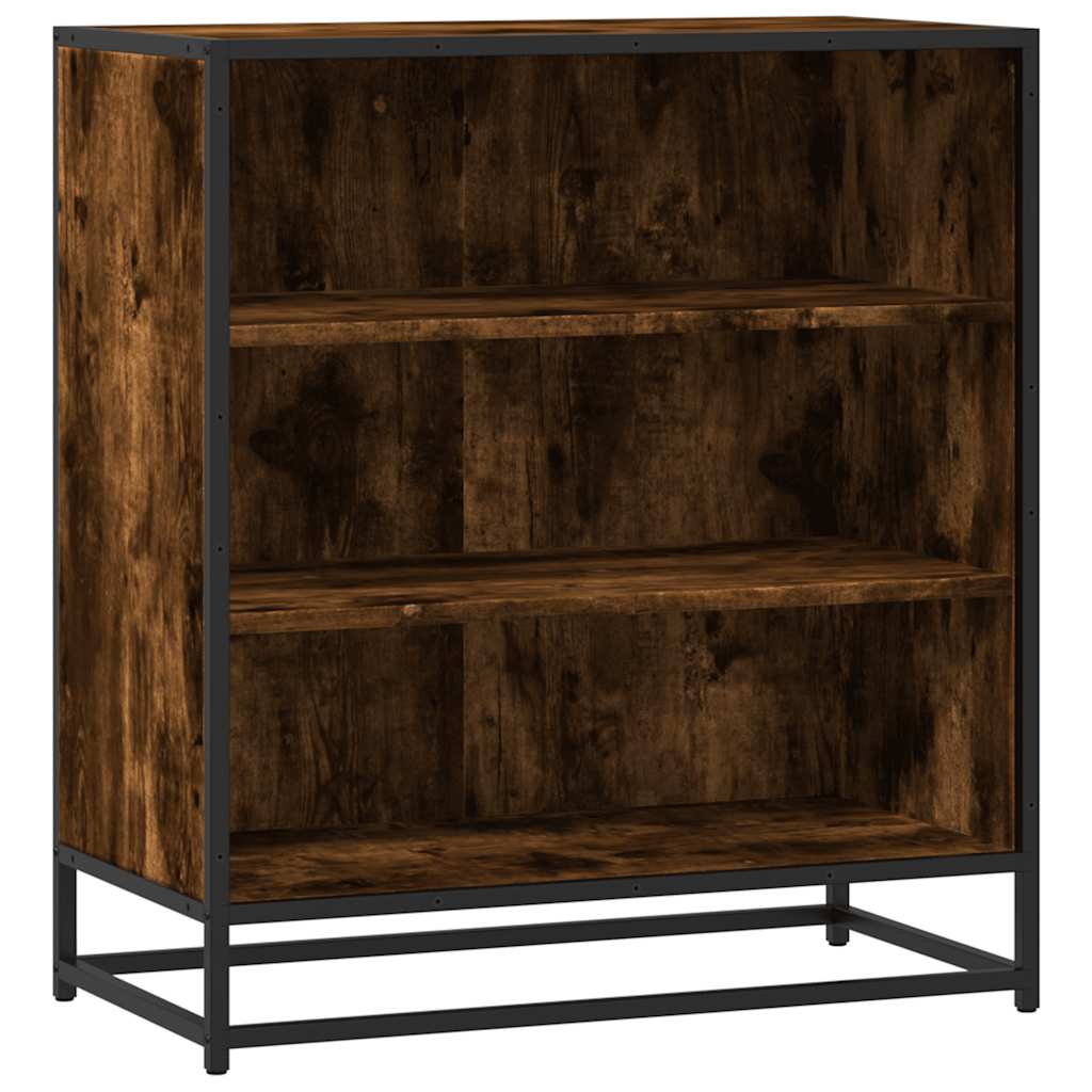Dressoir 68x35x76 cm bewerkt hout en metaal gerookt eiken
