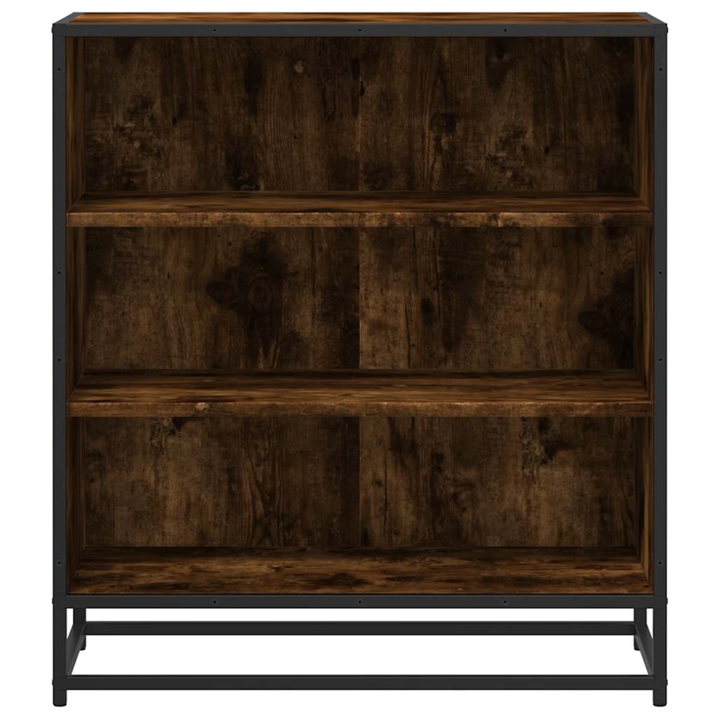 Dressoir 68x35x76 cm bewerkt hout en metaal gerookt eiken