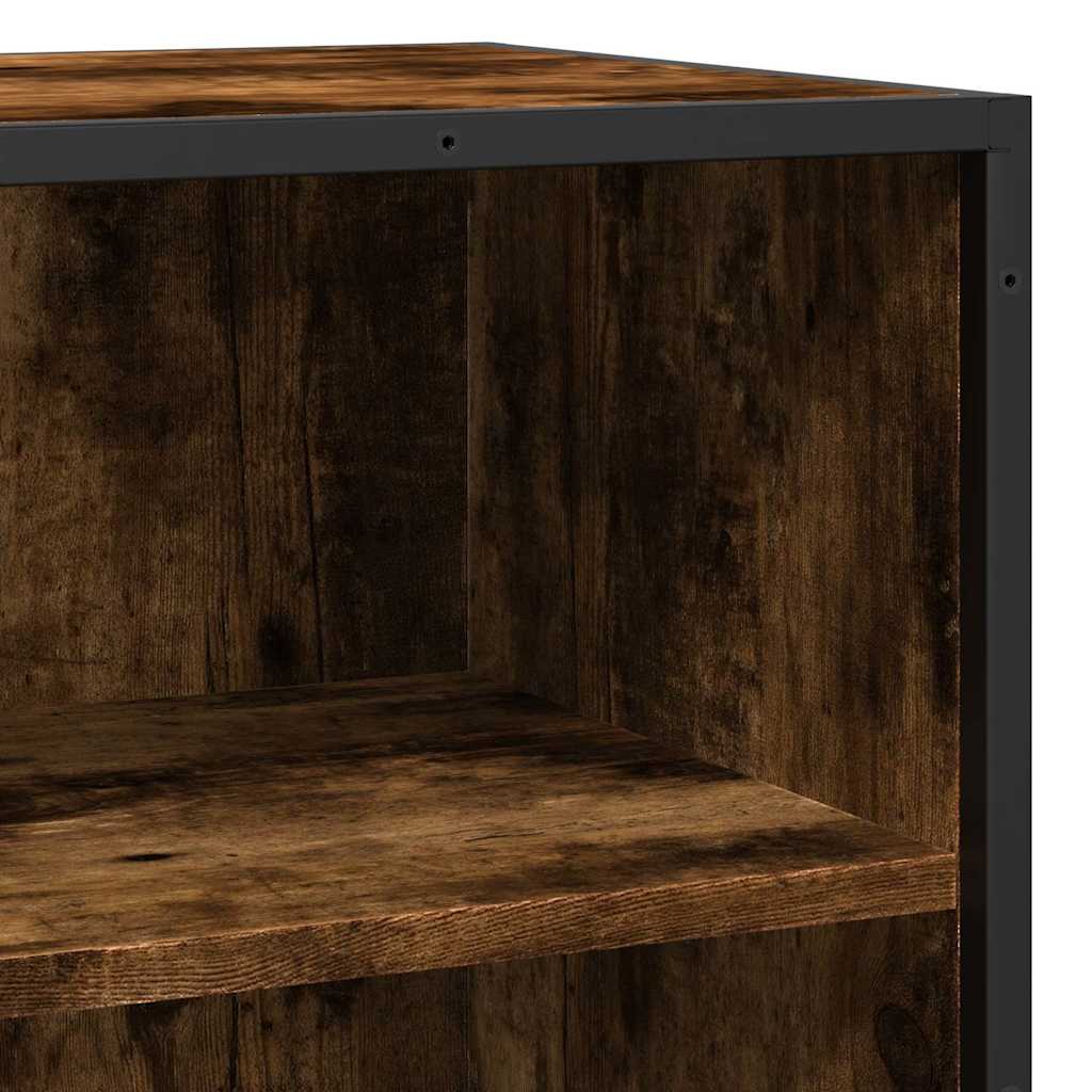 Dressoir 68x35x76 cm bewerkt hout en metaal gerookt eiken