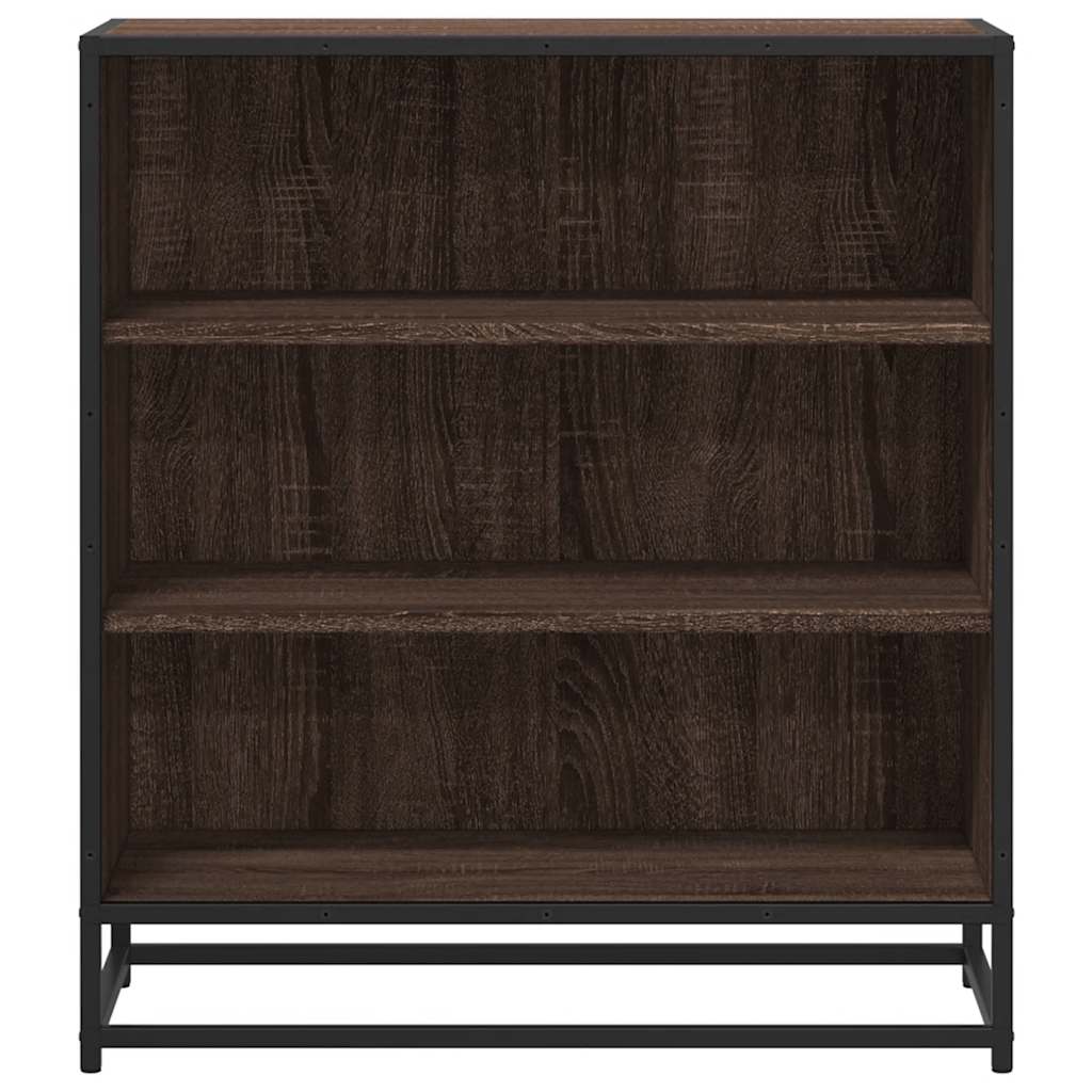 Dressoir 68x35x76 cm bewerkt hout en metaal bruin eikenkleur