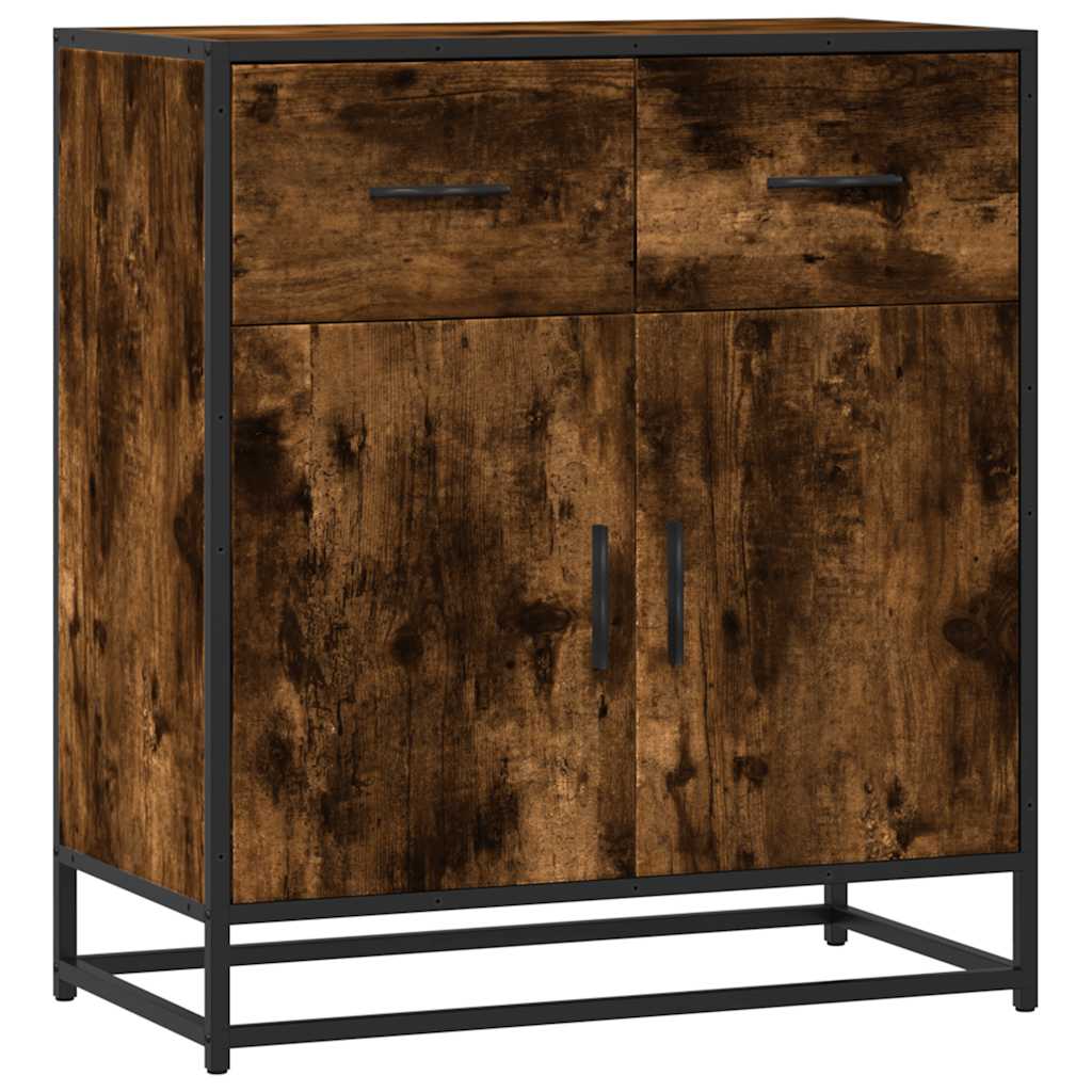 Dressoir 68x35x76 cm bewerkt hout gerookt eikenkleurig