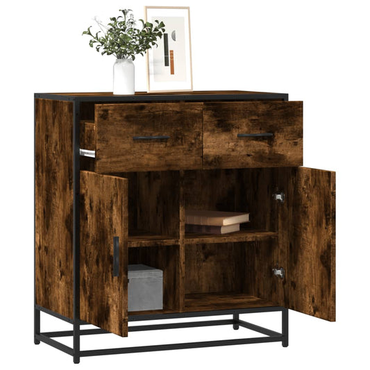 Dressoir 68x35x76 cm bewerkt hout gerookt eikenkleurig