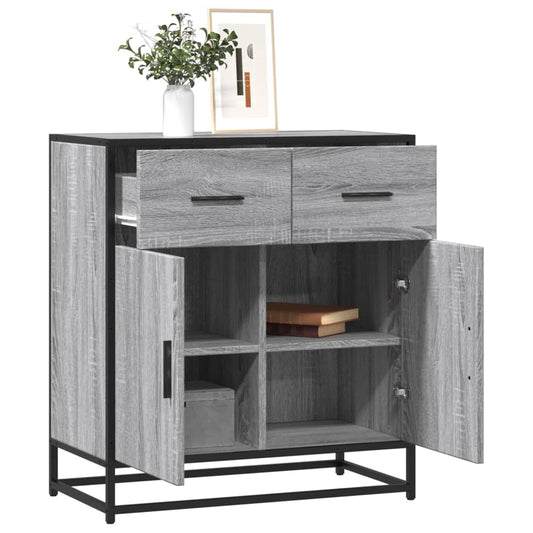 Dressoir 68x35x76 cm bewerkt hout grijs sonoma eikenkleurig
