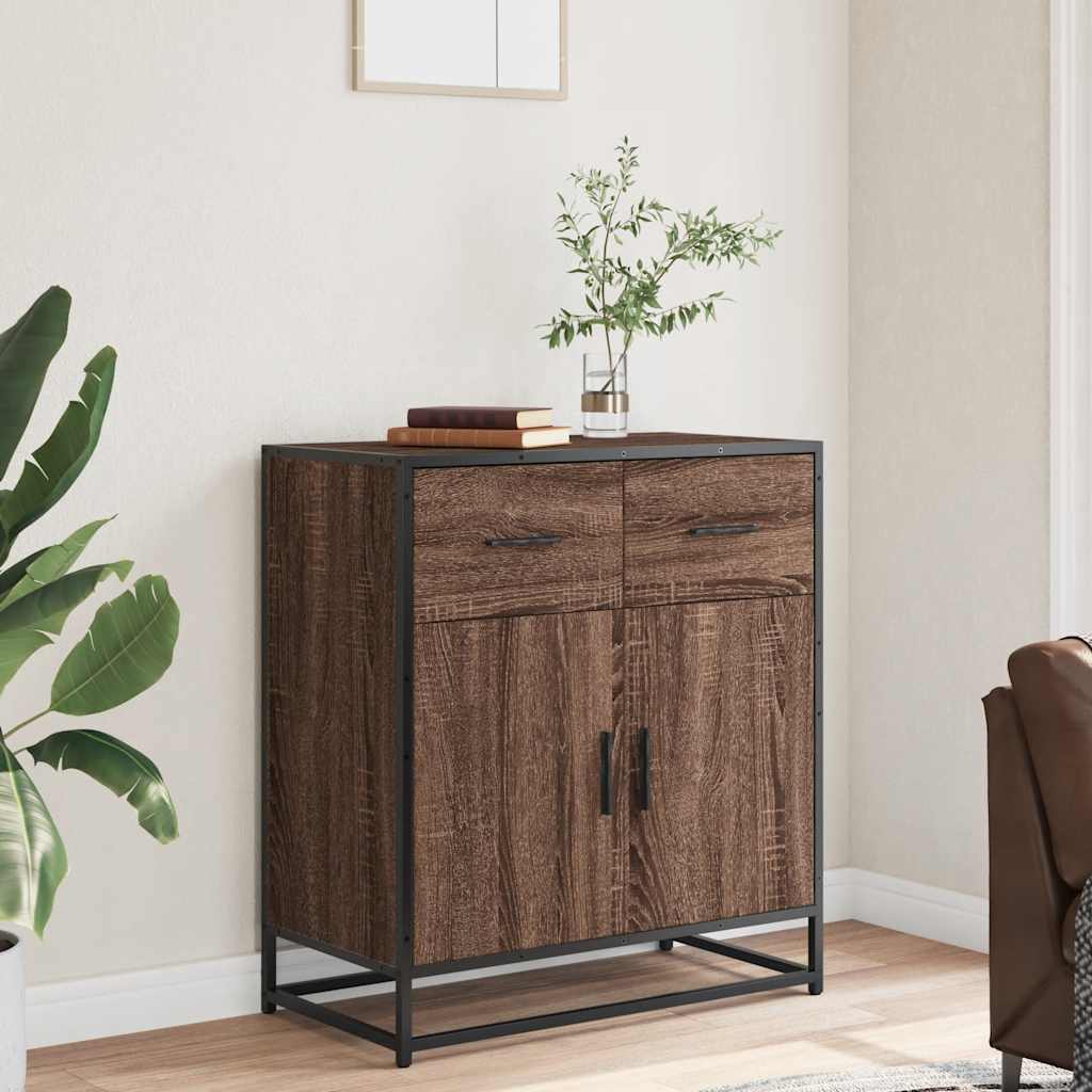 Dressoir 68x35x76 cm bewerkt hout bruin eikenkleur