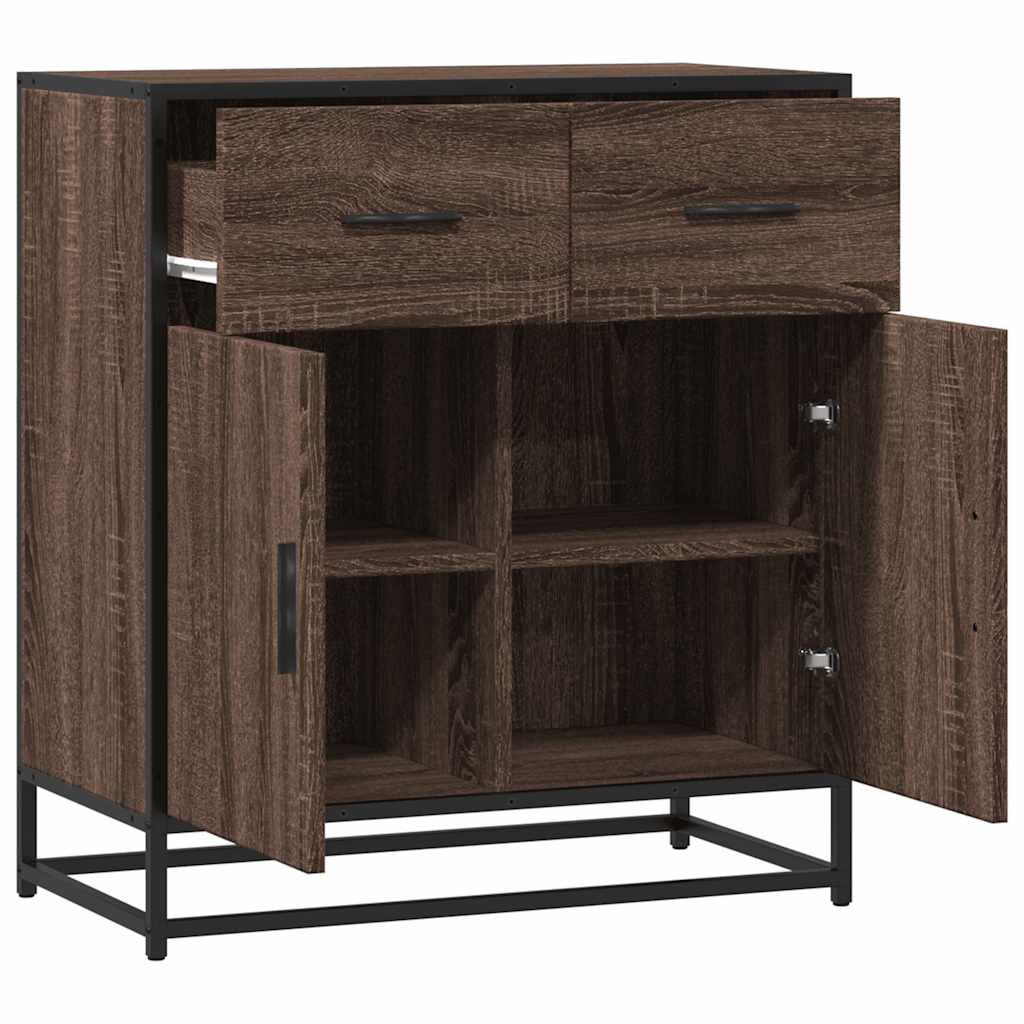 Dressoir 68x35x76 cm bewerkt hout bruin eikenkleur