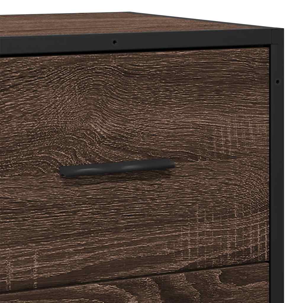 Dressoir 68x35x76 cm bewerkt hout bruin eikenkleur