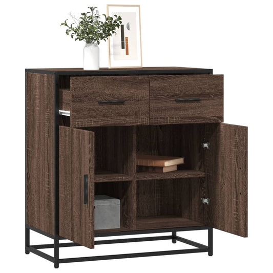 Dressoir 68x35x76 cm bewerkt hout bruin eikenkleur
