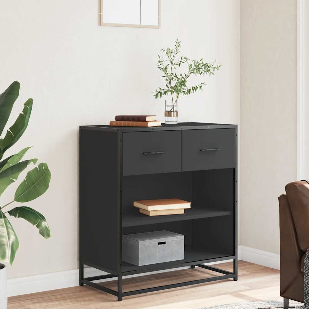 Dressoir 68x35x76 cm bewerkt hout zwart