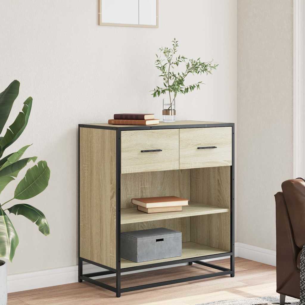 Dressoir 68x35x76 cm bewerkt hout sonoma eikenkleurig