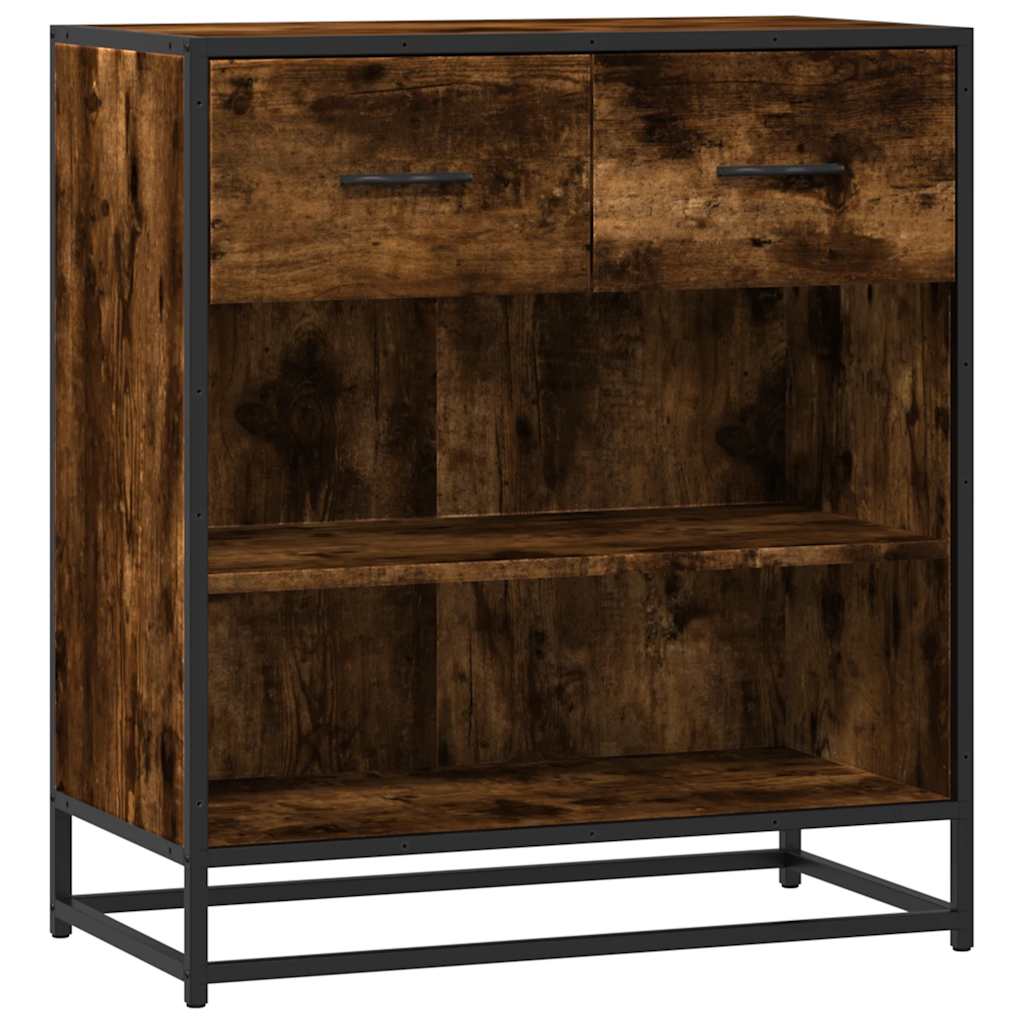 Dressoir 68x35x76 cm bewerkt hout gerookt eikenkleurig