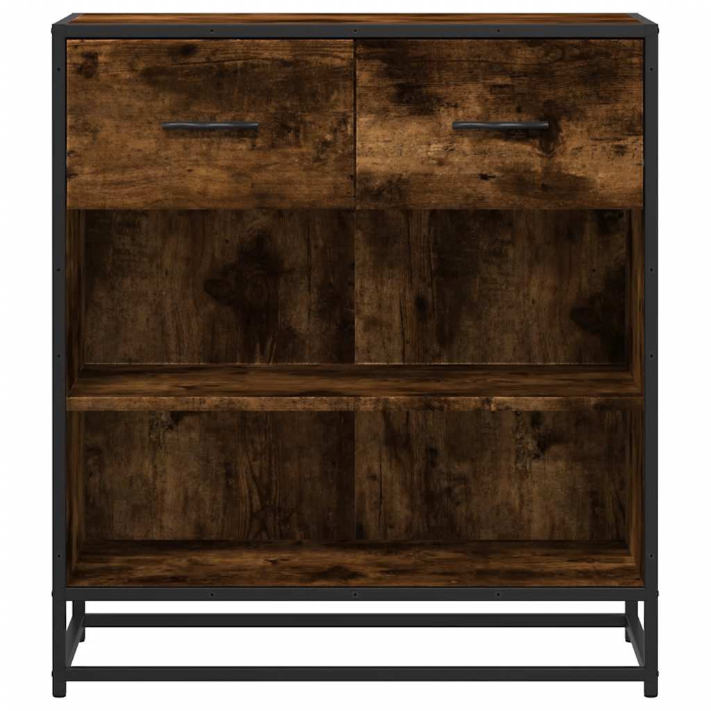 Dressoir 68x35x76 cm bewerkt hout gerookt eikenkleurig