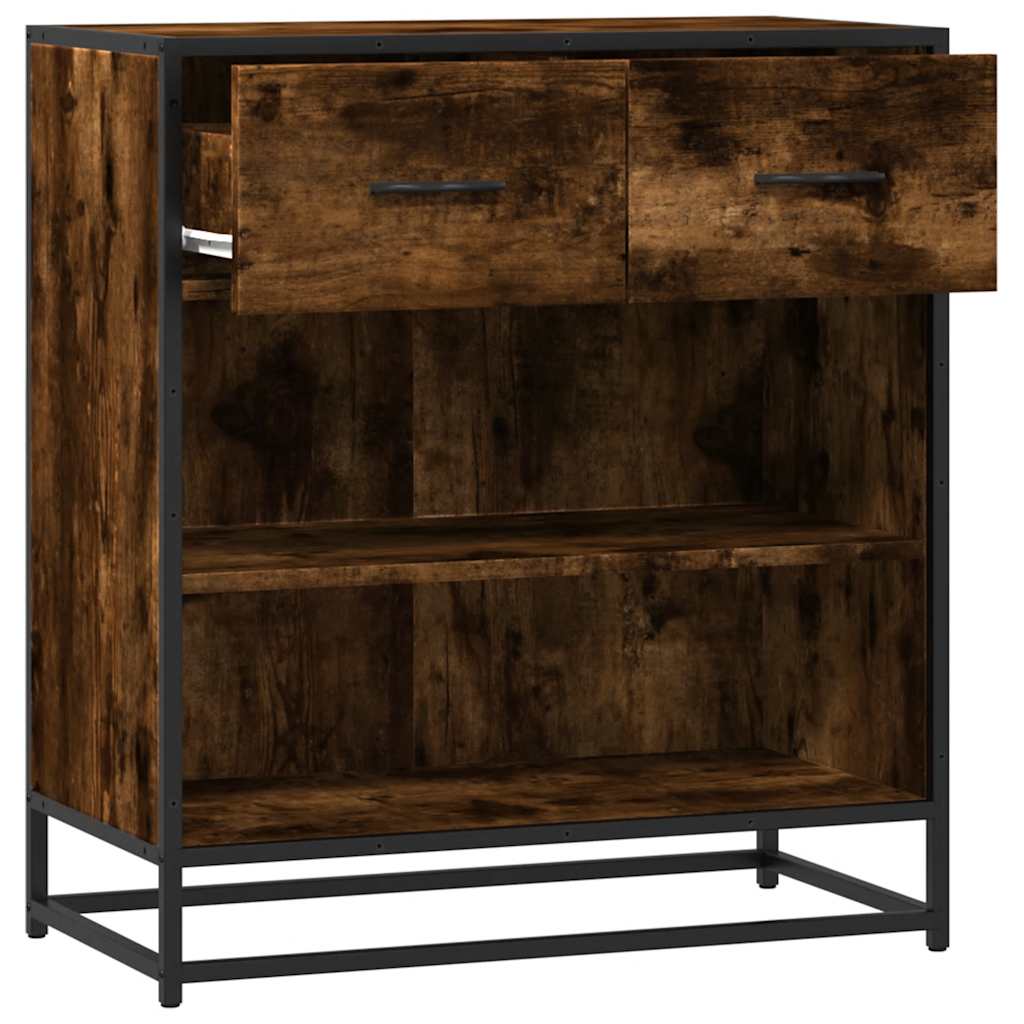 Dressoir 68x35x76 cm bewerkt hout gerookt eikenkleurig