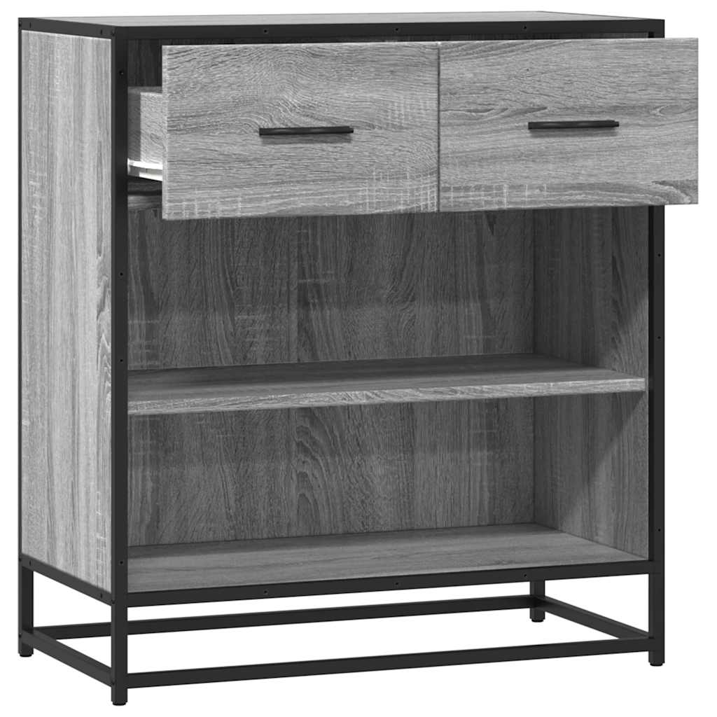 Dressoir 68x35x76 cm bewerkt hout grijs sonoma eikenkleurig