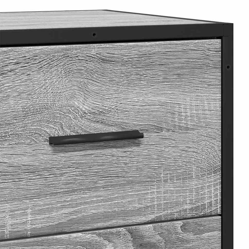 Dressoir 68x35x76 cm bewerkt hout grijs sonoma eikenkleurig