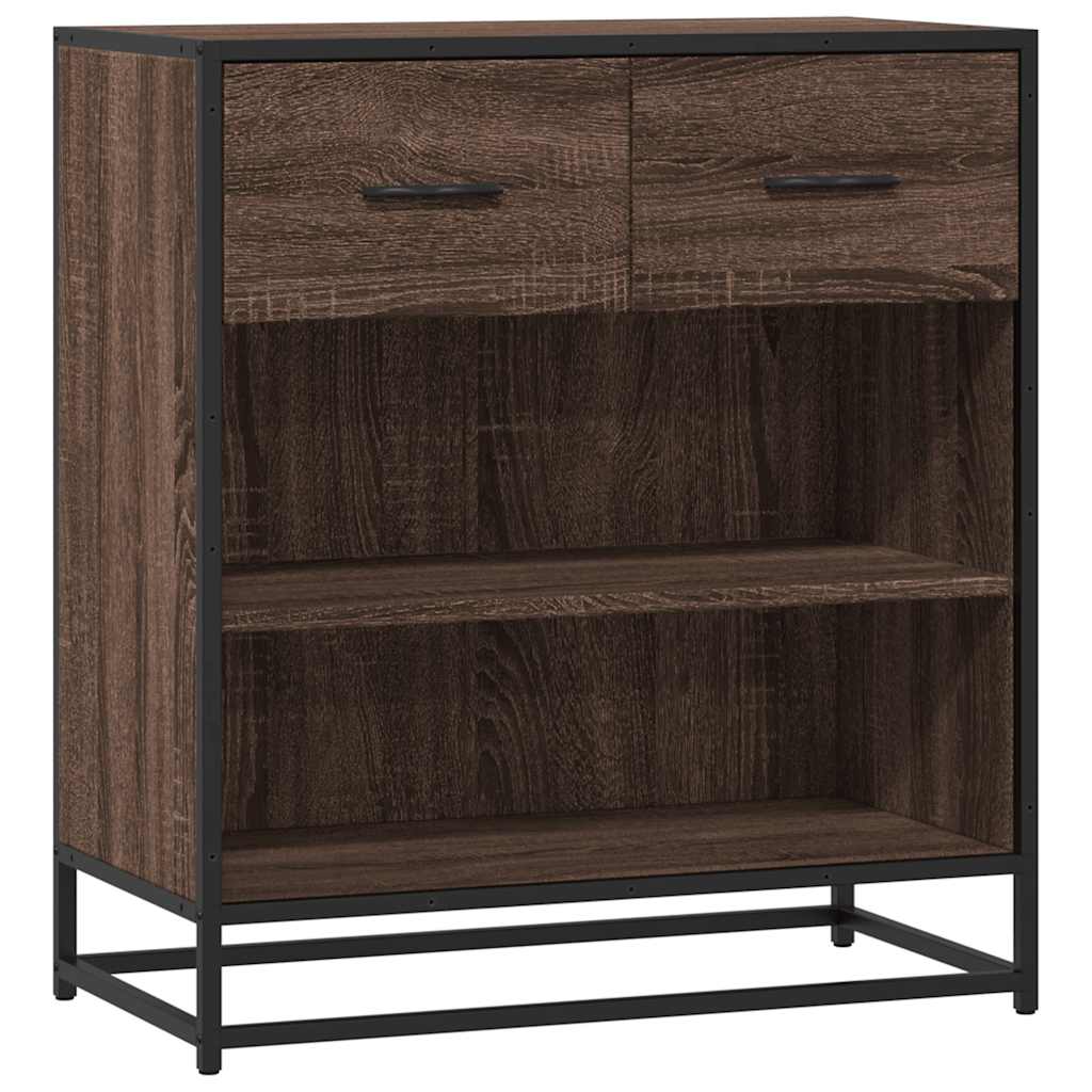 Dressoir 68x35x76 cm bewerkt hout bruin eikenkleur
