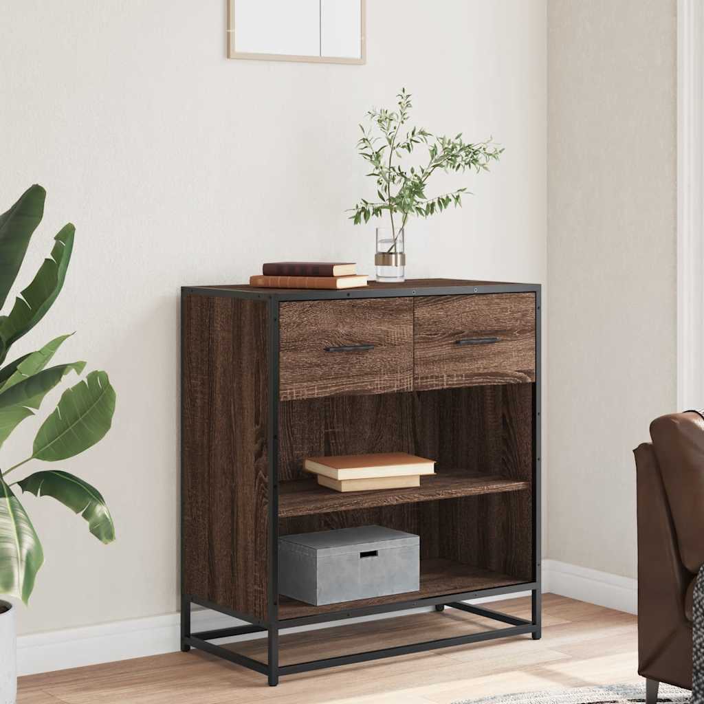 Dressoir 68x35x76 cm bewerkt hout bruin eikenkleur