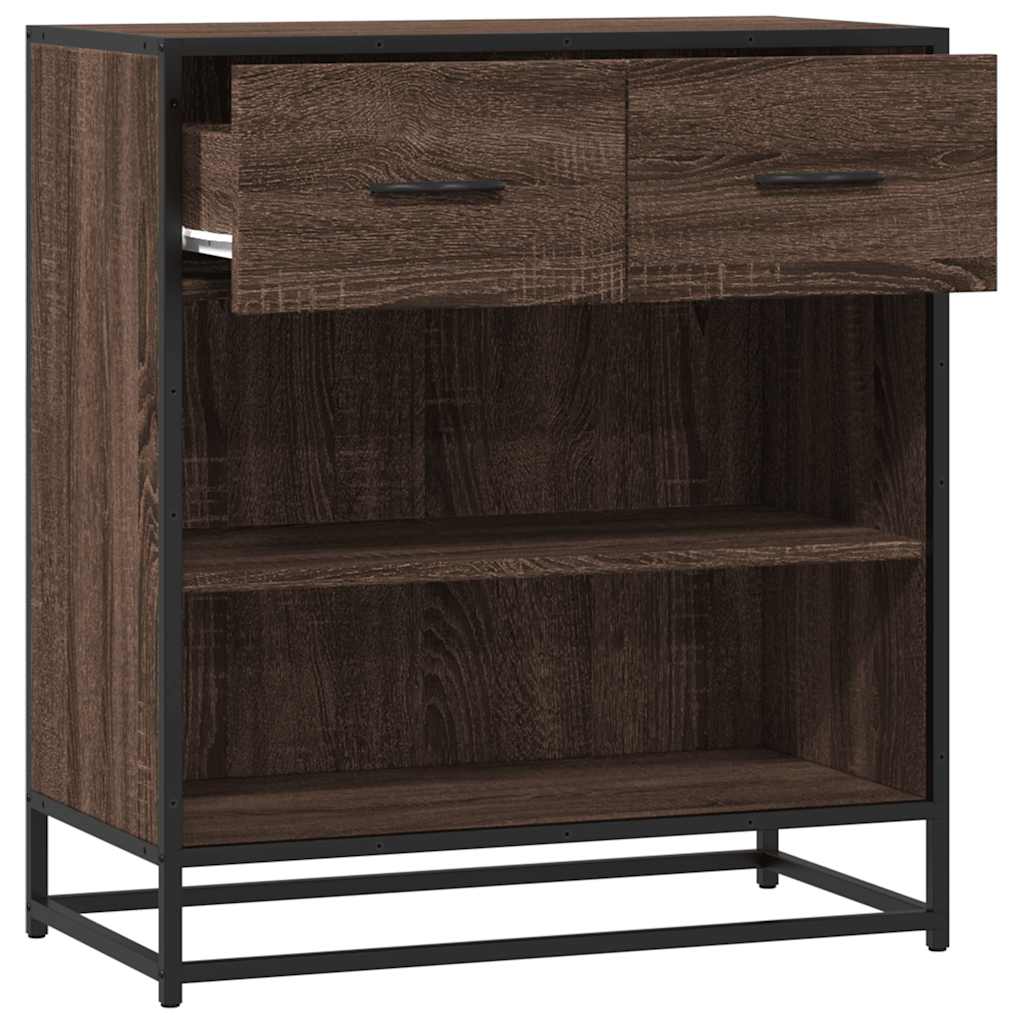 Dressoir 68x35x76 cm bewerkt hout bruin eikenkleur